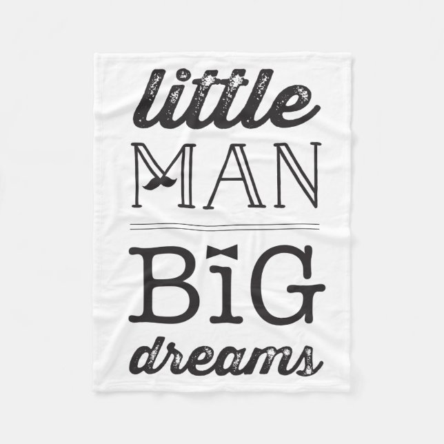 Manta Polar Dream Big Little Man Mustache BowTie Baby Blanket (Anverso)