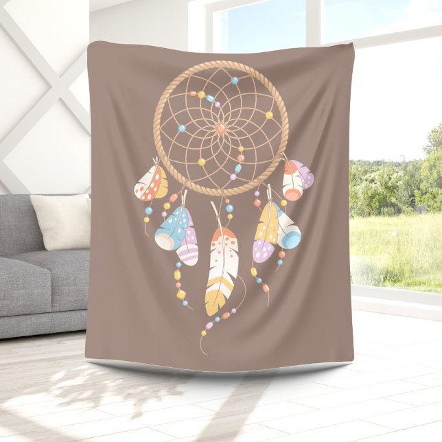 Manta Polar Dreamcatcher Tribal Boho Brown (Subido por el creador)