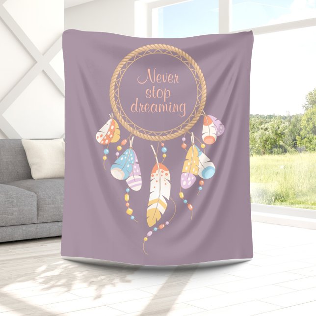 Manta Polar Dreamcatcher Tribal Boho Cita Purple (Subido por el creador)