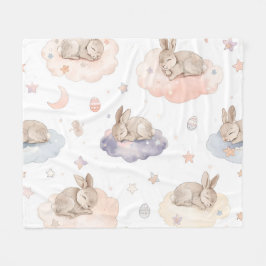 Manta Polar Dreamy Bunny Clouds Baby Blanket | Sleeping Bunny