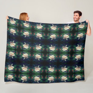 Manta Polar Dreamy Peach Rosa Y Buds Resumen