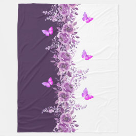 Manta Polar Dreamy Purple Petal Butterfly Snuggle Blanket
