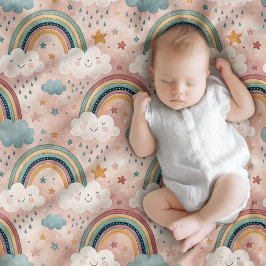 Manta Polar Dreamy Sky Blanket Pastel Gift for Baby Love