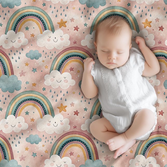 Manta Polar Dreamy Sky Blanket Pastel Gift for Baby Love (Dreamy Sky Blanket Pastel Gift for Baby Love)
