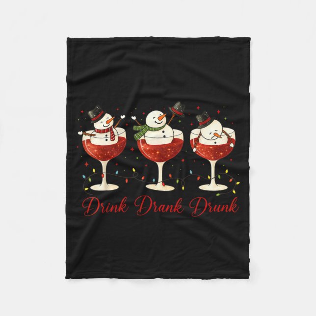 Manta Polar Drink Drank Drunk Snowman Wine Gles Christmas Wine (Anverso)