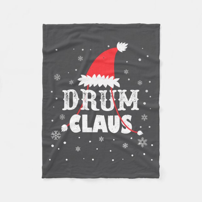 Manta Polar Drum Claus Santa Christmas Drummer Long Sleeve  (Anverso)