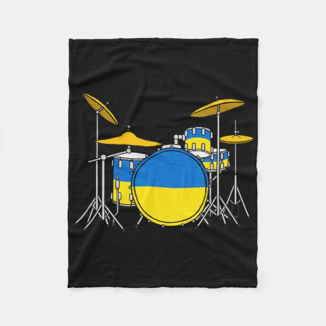 Manta Polar Drum Kit Ukrainian Flag Ukraine Drummer Musician  (Anverso)