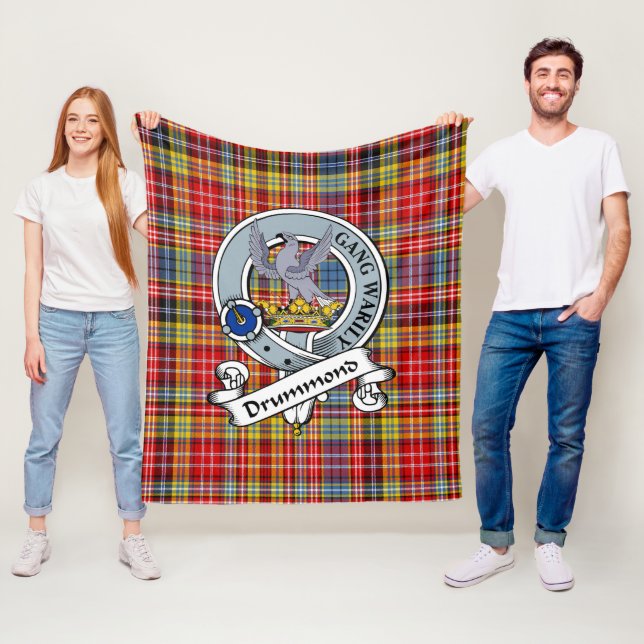 Manta Polar Drummond De Strathallan Clan Badge Tartán Plaid (In situ)