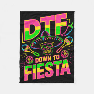 Manta Polar Dtf abajo a fiesta divertido cráneo mexicano para