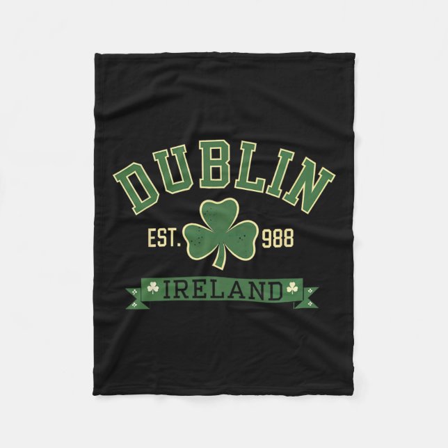Manta Polar Dublin Ireland Clover Leaf Shamrock St Patricks Da (Anverso)