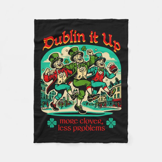 Manta Polar Dublin It Up - Baile de Leprechauns irlandés (Anverso)