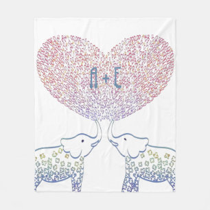 Manta Polar Ducha con toneladas de amor elefante personalizado