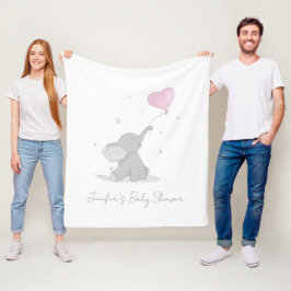 Manta Polar Ducha de Bebé de Elefante Adorable con Globo