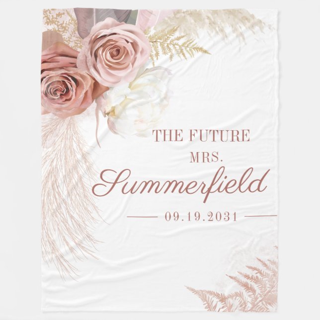 Manta Polar Ducha de novias Pampas Grass Tan (Anverso)