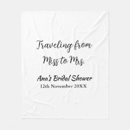 Manta Polar Ducha de soltera de viaje agregar nombre fecha señ