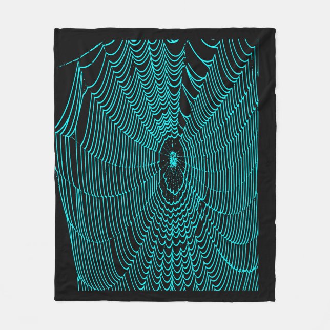 Manta Polar Duelo artístico de araña de Halloween en Turquoi (Anverso)