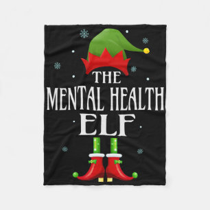 Manta Polar Duende de salud mental Navidad Divertido Familiar