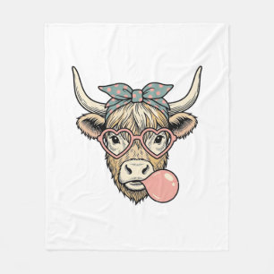 Manta Polar Dulce diseño vectorial vintage de chicle de vaca d