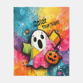 Manta Polar Dulce Fantasma de Parche Colorido Arte Salpicado