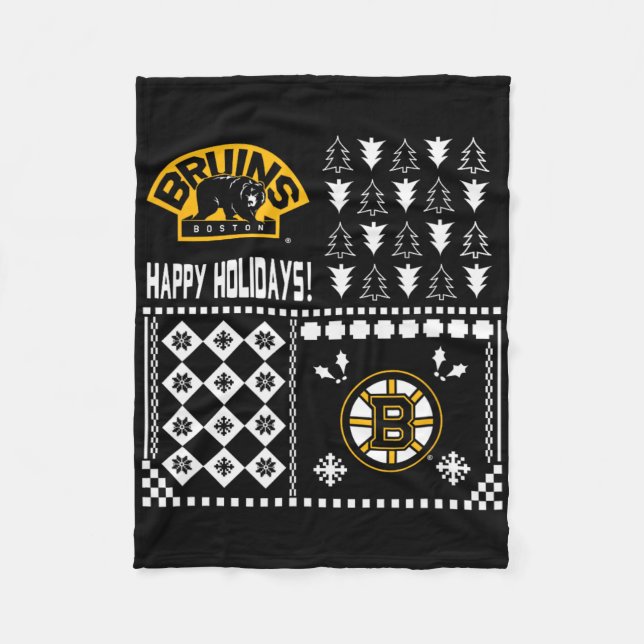 Manta Polar Dulce feriado de Navidades feos en Boston Bruins (Anverso)