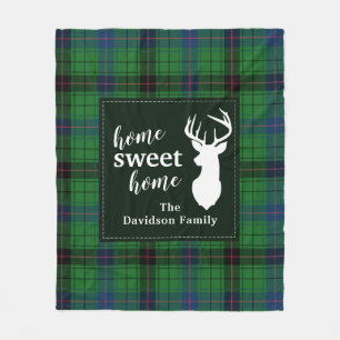 Manta Polar Dulce Hogar Tartan Clan Davidson Plaid personaliza