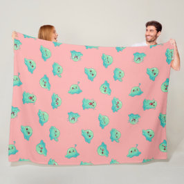Manta Polar Dulce Kawaii Fantasma Verde Menta Rosa Pastel