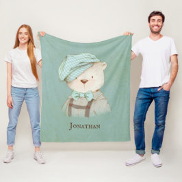 Manta Polar Dulce nombre de oso de peluche personalizado