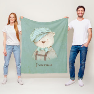 Manta Polar Dulce nombre de oso de peluche personalizado