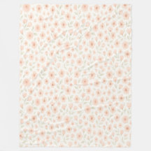 Dulce Peach Blossom Sprig Pattern Fleece Blanket