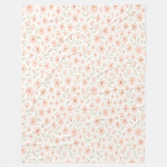 Manta Polar Dulce Peach Blossom Sprig Pattern Fleece Blanket (Anverso)
