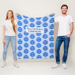 Manta Polar Dulce Personalizable Kawaii Arándano Azul