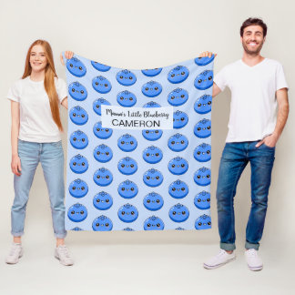 Manta Polar Dulce Personalizable Kawaii Arándano Azul