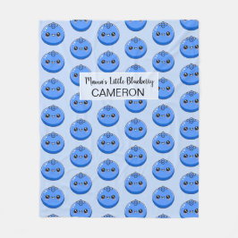 Manta Polar Dulce Personalizable Kawaii Arándano Azul