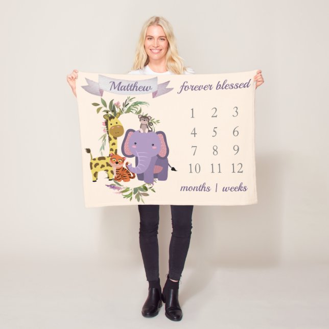 Manta Polar Dulce Safari de la Jungla Animales Niño (In situ)