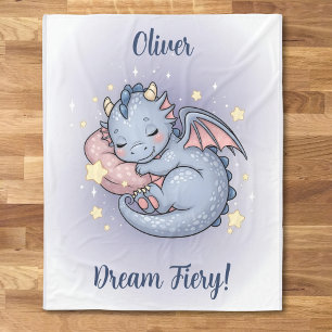 Manta Polar Dulces Sueños Bebé Dragón