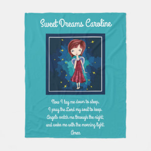 Manta Polar Dulces sueños con oración, personalizado
