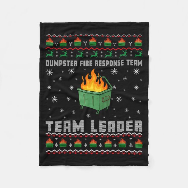 Manta Polar Dumpster Fire Resnse Team Ugly Christmas Sweaters  (Anverso)