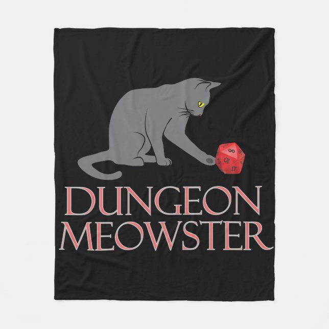 Manta Polar Dungeon Meowster Funny RPG Cat con dados (Anverso)