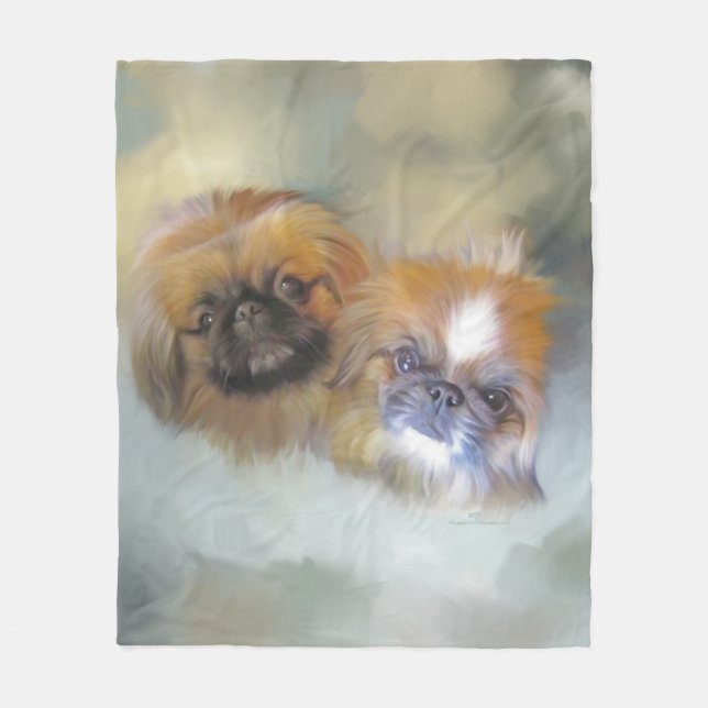 Manta Polar Dúo de Pekingese Suave (Anverso)