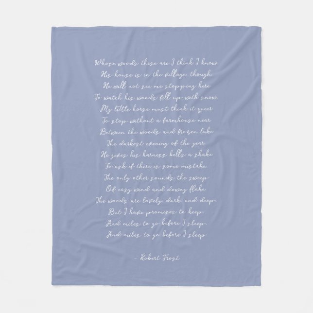 Manta Polar Dusty Blue Custom Poem Song Lyric Quote  (Anverso)