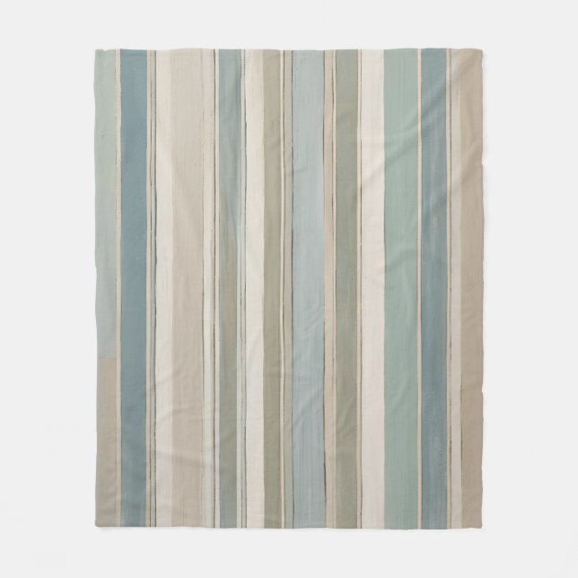 Manta Polar Dusty Blue Sage Verde azulado Sage Beige Stripe (Anverso)