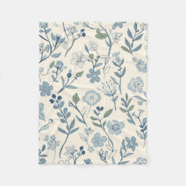 Manta Polar Dusty Blue Wildflower Meadow Botanical Pattern