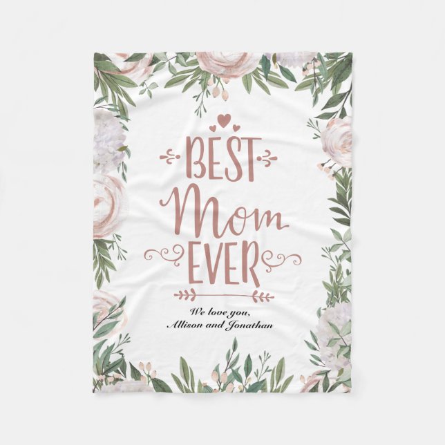 Manta Polar Dusty Floral rosa mejor madre del día de la madre (Anverso)