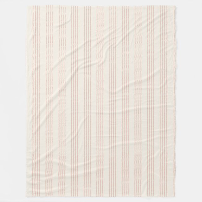 Manta Polar Dusty Rosa Moderno Stripe Minimalista Boho (Anverso)