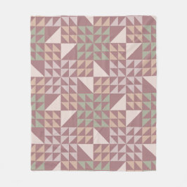 Manta Polar Dusty Rose Geometric Quilt Pattern