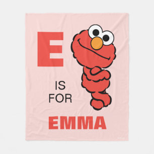 Manta Polar E es para Elmo   Rosa - Añadir tu nombre