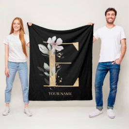 Manta Polar E Monograma Floral Personalizado