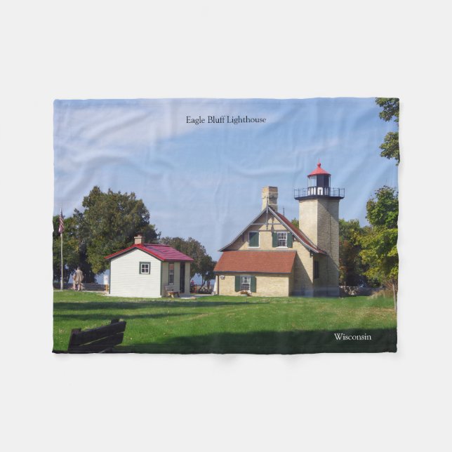 Manta Polar Eagle Bluff Lighthouse fleece blanket (Frente (Horizontal))