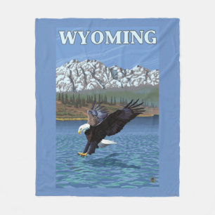 Manta Polar Eagle calvo que se zambulle - Wyoming