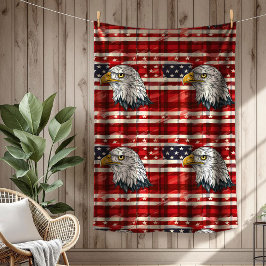 Manta Polar Eagle & Flag Throw Celebrate America in Comfort